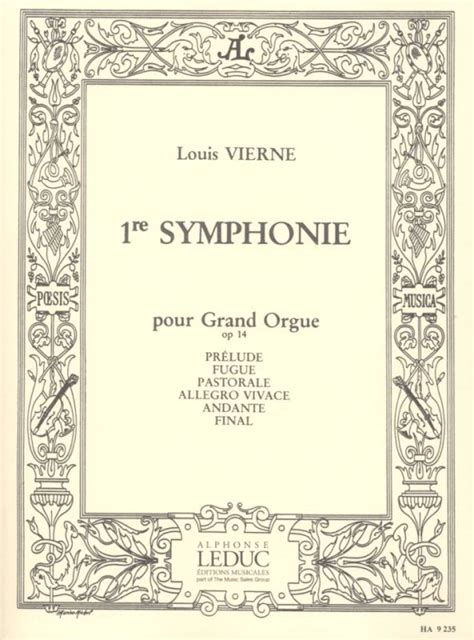 Louis Vierne: Symphonie No 1 D Minor Op. 14 / Alexandre Guilmant: Sonata No 1 D Minor Op. 42